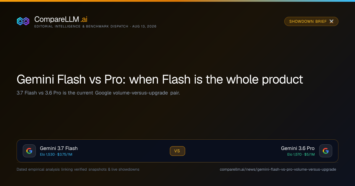 Gemini Flash vs Pro: when Flash is the whole product