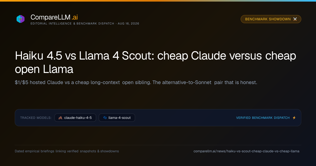 Haiku 4.5 vs Llama 4 Scout: cheap Claude versus cheap open Llama
